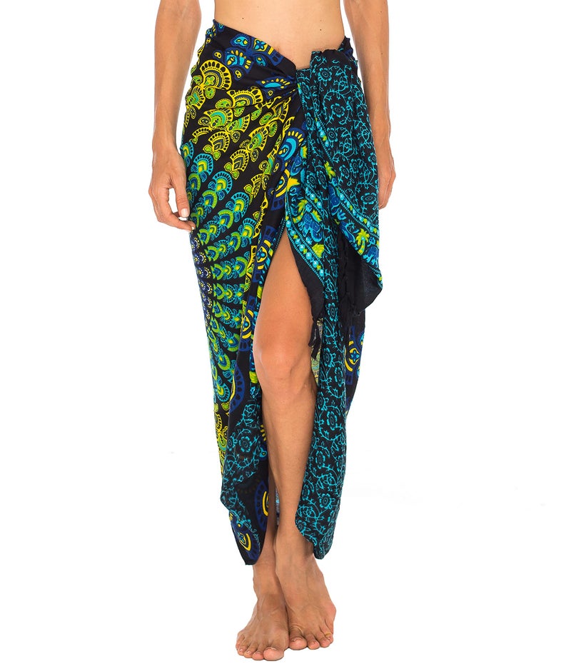 SHU-SHI Sarong Cover Ups For Swimwear Women Long Pareo Beach Wrap Skirt Mandala Bikini Cover Up - Image 1